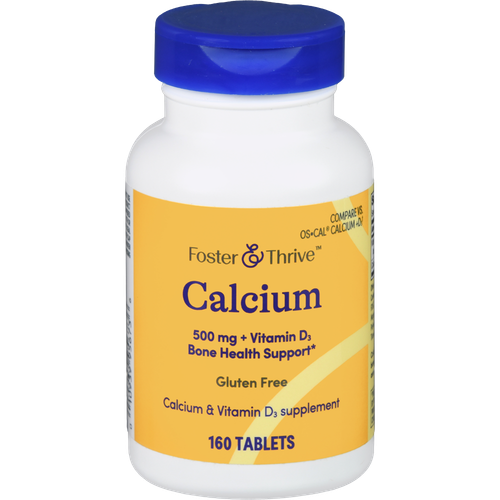 Foster & Thrive Calcium 500 mg + Vitamin D3 Tablets - 160 count