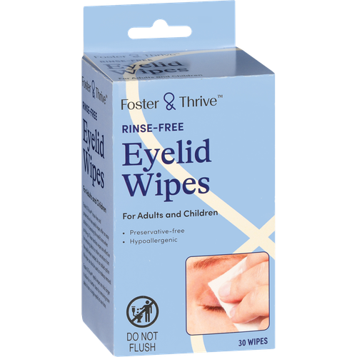 Foster & Thrive Rinse-Free Eyelid Wipes - 30 count