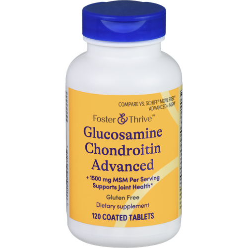 Foster & Thrive Glucosamine Chondroitin Advanced + 1500 mg MSM Coated Tablets - 120 count