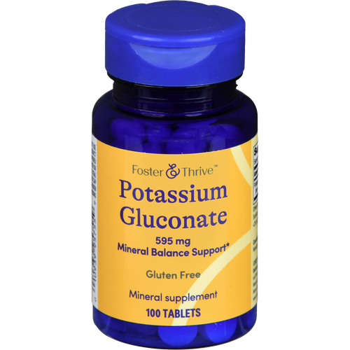 Foster & Thrive Potassium Gluconate 595 mg Tablets - 100 count