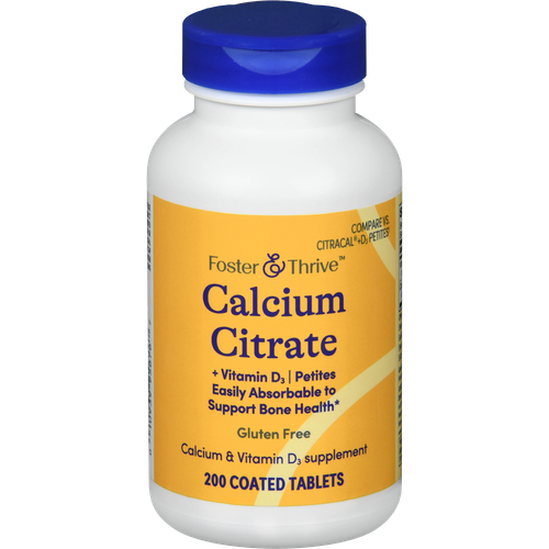 Foster & Thrive Calcium Citrate + Vitamin D3 Petites Coated Tablets - 200 count