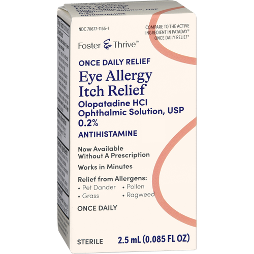 Foster & Thrive Once Daily Eye Allergy Itch Relief Olopatadine HCl Ophthalmic Solution, USP 0.2% - .85 oz