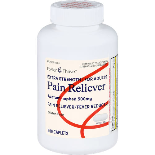 Foster & Thrive Extra Strength Pain Reliever Acetaminophen 500 mg Caplets - 500 count