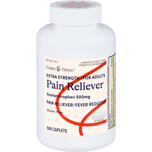 Foster & Thrive Extra Strength Pain Reliever Acetaminophen 500 mg Caplets - 500 count