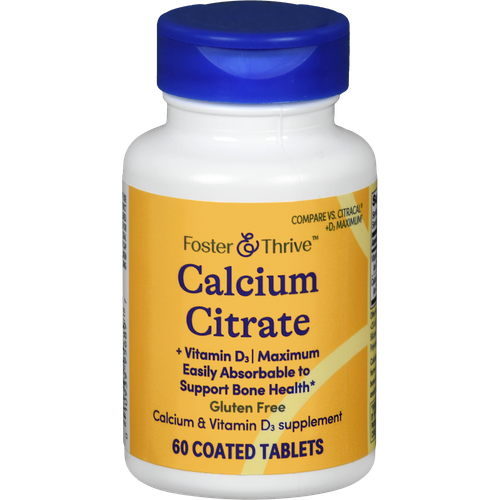 Foster & Thrive Calcium Citrate + Vitamin D3 Coated Tablets Maximum - 60 count