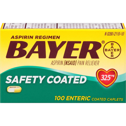 Bayer Safety Coated Aspirin 325 mg -100 Caplets