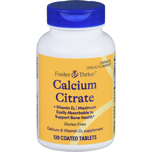 Foster & Thrive Calcium Citrate + VItamin D3 Maximum Coated Tablets - 120 count
