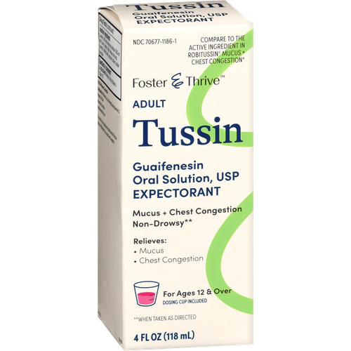 Foster & Thrive Adult Tussin Guaifenesin Oral Solution, USP - 4 oz