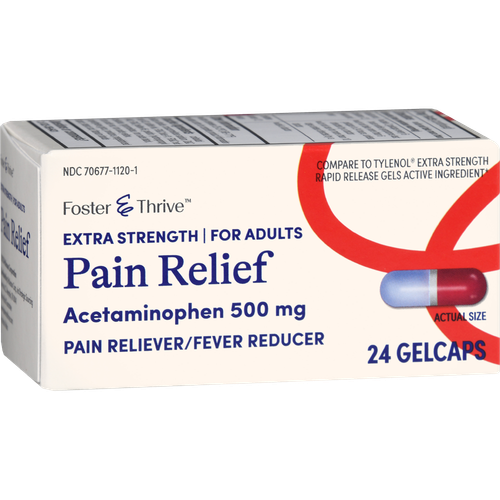 Foster & Thrive Extra Strength Pain Relief Acetaminophen 500 mg Gelcaps - 24 count