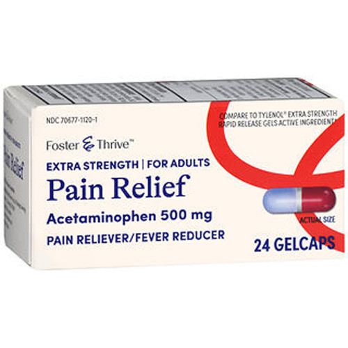 Foster & Thrive Extra Strength Pain Relief Acetaminophen 500 mg Gelcaps - 24 count