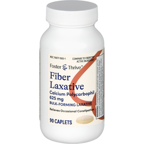 Foster & Thrive Fiber Laxative Calcium Polycarbophil 625 mg Caplets - 90 count