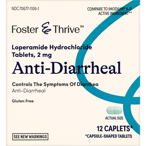 Foster & Thrive Anti-Diarrheal Loperamide HCl 2 mg Caplets - 12 count