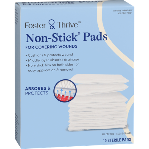 Foster & Thrive Non-Stick Pads - 10 count