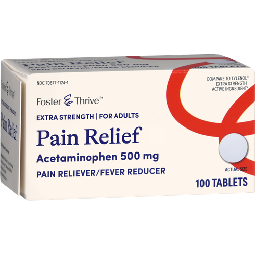 Foster & Thrive Extra Strength Pain Relief Acetaminophen 500 mg Tablets - 100 count