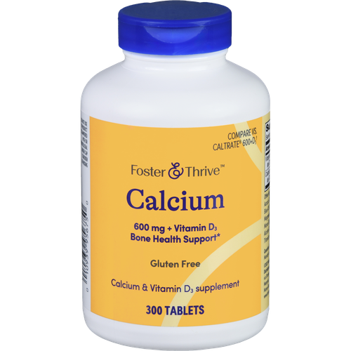 Foster & Thrive Calcium 600 mg + Vitamin D3 Tablets - 300 count