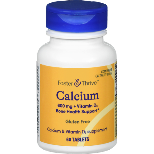 Foster & Thrive Calcium 600 mg + Vitamin D3 Tablets - 60 count