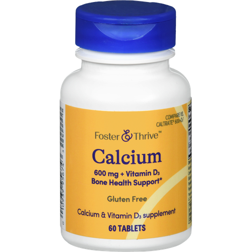 Foster & Thrive Calcium 600 mg + Vitamin D3 Tablets - 60 count