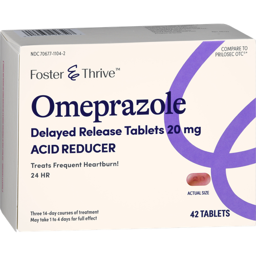 Foster & Thrive Omeprazole 20 mg Delayed Release Tablets - 42 count