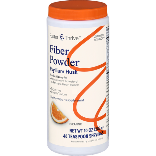 Foster & Thrive Fiber Powder Sugar Free Smooth Texture Orange - 10 oz