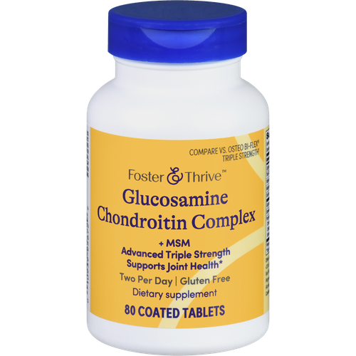 Foster & Thrive Glucosamine Chondroitin Complex + MSM Advanced Triple Strength Coated Tablets - 80 count