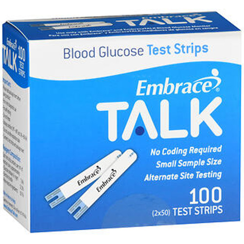 Embrace Talk Blood Glucose Test Strips - 100 ct