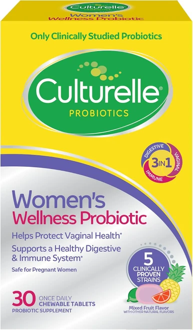Culturelle Women's Wellness Probiotic Chewable Tablets Mixed Fruit - 30 ct