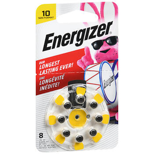 Energizer Hearing Aid Batteries Size 10 - 8 ea