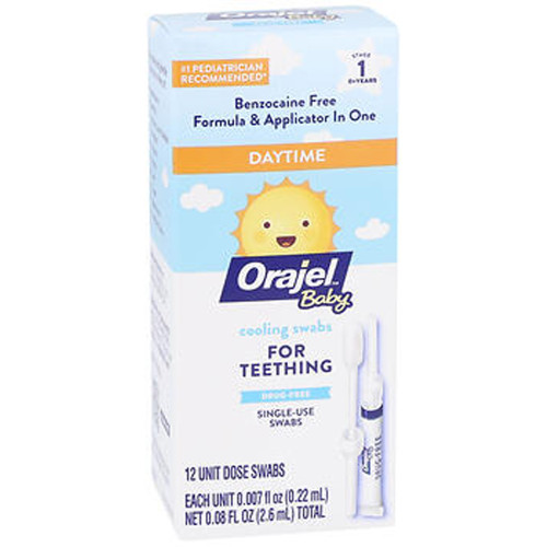 Orajel Baby Cooling Swabs For Teething Daytime - 12 ct