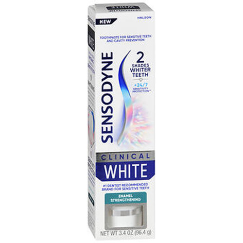Sensodyne Clinical White Enamel Strengthening Toothpaste for Sensitive Teeth and Cavity Prevention - 3.4 oz