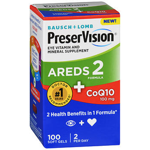 Bausch + Lomb PreserVision AREDS 2 Formula + CoQ10 100 mg Soft Gels - 100 ct