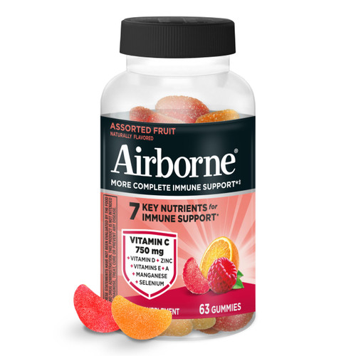 Airborne Original Immune Support Supplement Gummies - 63 ct