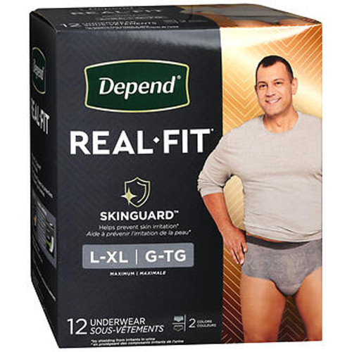 Depend Real-Fit Underwear For Men Maximum Absorbency L/XL - 24 ct