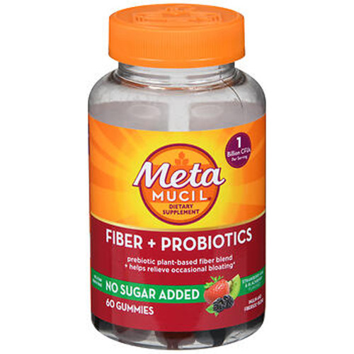 Metamucil Fiber + Probiotics Gummies Strawberry Kiwi & Blackberry - 60 ct
