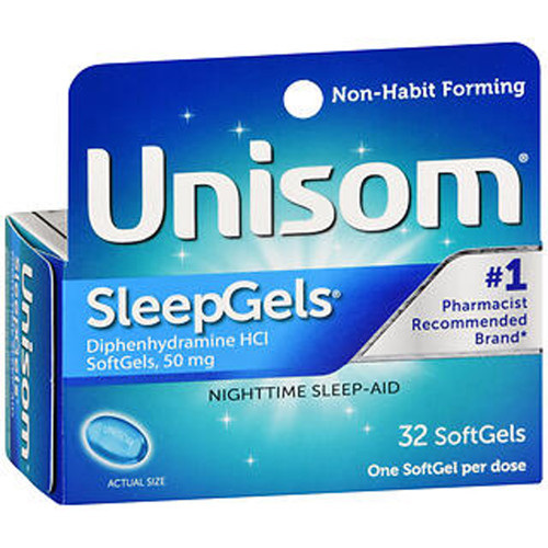 Unisom SleepGels Nighttime Sleep-Aid Diphenhydramine HCl 50 mg Softgels - 32 ct