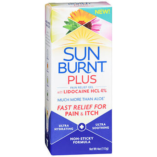 SunBurnt Plus Pain Relief Gel With Lidocaine HCl 4% - 4 oz SunBurnt Plus Pain Relief Gel With Lidocaine HCl 4% - 4 oz