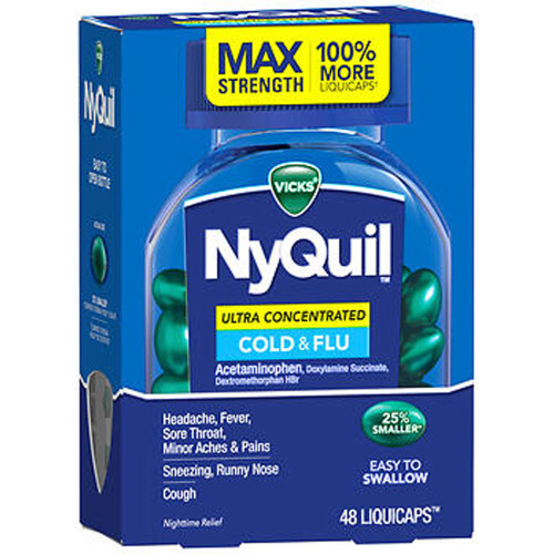 Vicks NyQuil Cold & Flu Ultra Concentrated LiquiCaps - 48 ct