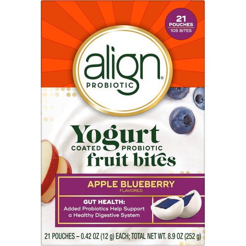 Align Probiotic Yogurt Coated Fruit Bites Apple Blueberry - 21 count