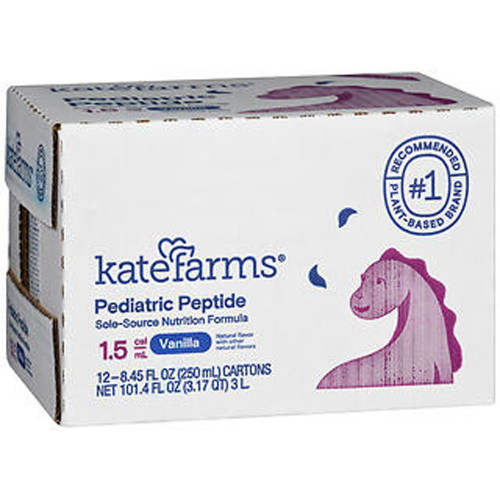 Kate Farms Pediatric Peptide Sole-Source Nutrition Formula 1.5 cal/mL Vanilla, 12 -8.45 oz