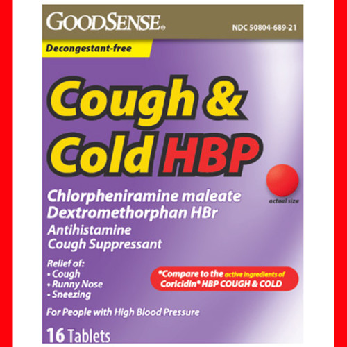 Good Sense Cough & Cold HBP Tablets - 16 ct