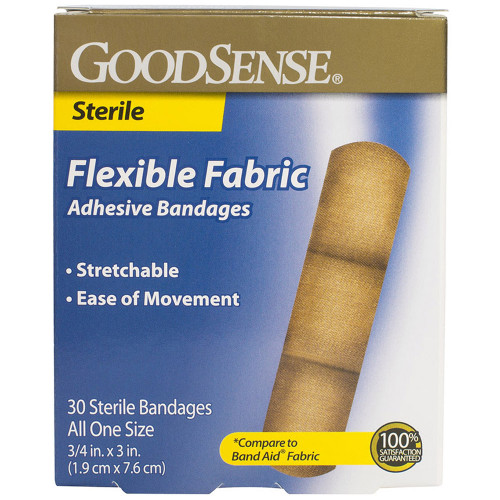 Good Sense Flexible Fabric Adhesive Bandages, 3/4"x3" - 30 ct