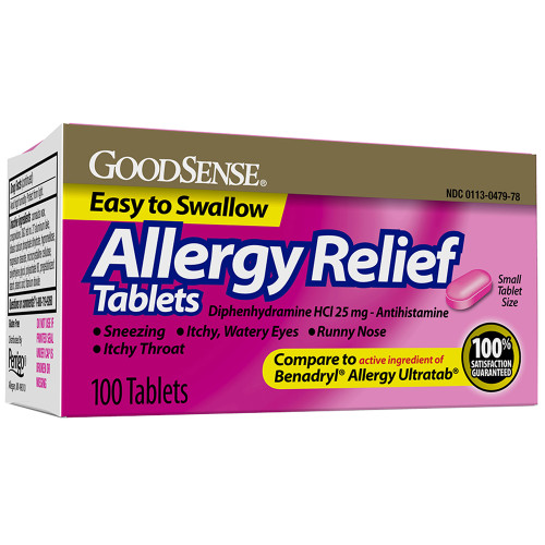 Good Sense Diphenhydramine Allergy Tablets, 25 mg - 100 ct Good Sense Diphenhydramine Allergy Tablets, 25 mg - 100 ct