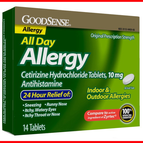 Good Sense Cetirizine All Day Allergy Tablets, 10 mg - 14 ct Good Sense Cetirizine All Day Allergy Tablets, 10 mg - 14 ct