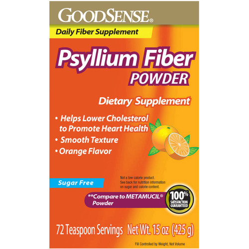 Good Sense Natural Psyllium Fiber Powder SF, Orange - 15 oz
