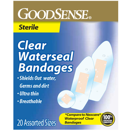 Good Sense Clear Waterseal Bandages, Asst - 20 ct