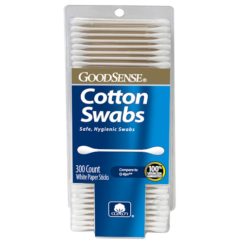 Good Sense Cotton Swabs Paper, White - 300 ct