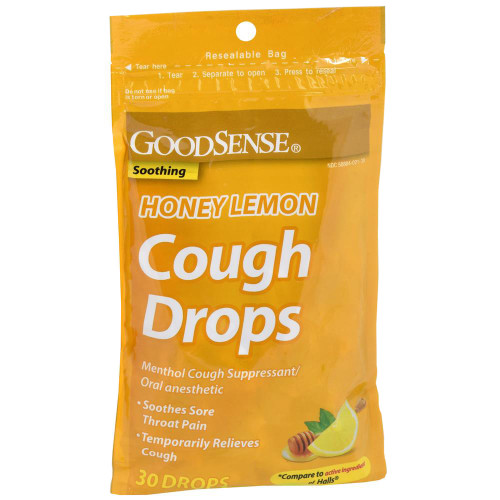 Good Sense Throat & Cough Drops, Honey/Lemon - 30 ct