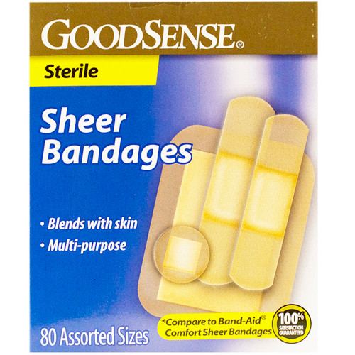 Good Sense Sheer Bandages, Asst - 80 ct