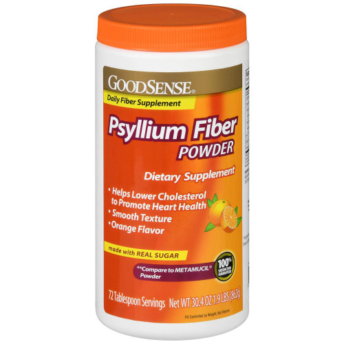 Good Sense Natural Psyllium Fiber Powder, Orange - 30.4 oz