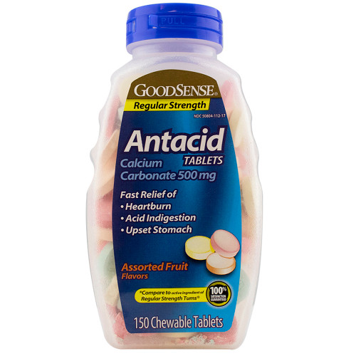 Good Sense Antacid RS Chew Tablets, Asst Fruit - 150 ct