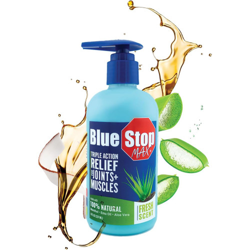 Blue Stop Max Triple Action Relief For Joints + Muscles Fresh Scent - 8 oz